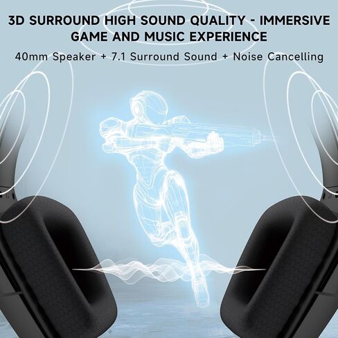 syndesmos Wired Gaming Headset for PS5, PC, Xbox Series X/S, Switch, 207g Ultra-Lightweight, Stereo Bass, 79in Cable with 3.5mm Splitter, Clear Mic, Gamer Gifts in Saudi Arabia
