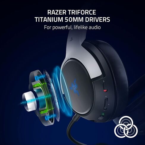 سماعة الألعاب اللاسلكية Razer Kaira Pro HyperSpeed ​​مع تقنية اللمس لأجهزة Playstation 5 / PS5، PS4، الكمبيوتر الشخصي، الهاتف المحمول: برامج تشغيل Titanium 50mm - ميكروفون هجين - (متجدد) in Saudi Arabia