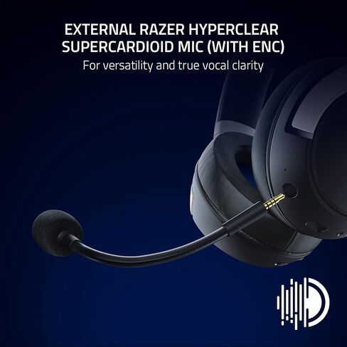 سماعة الألعاب اللاسلكية Razer Kaira Pro HyperSpeed ​​مع تقنية اللمس لأجهزة Playstation 5 / PS5، PS4، الكمبيوتر الشخصي، الهاتف المحمول: برامج تشغيل Titanium 50mm - ميكروفون هجين - (متجدد) in Saudi Arabia