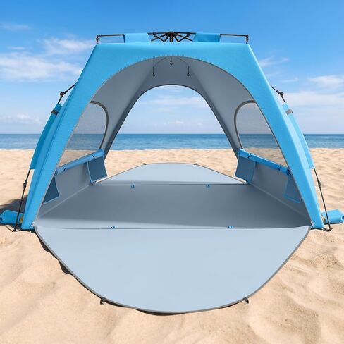 Raynesys Pop up Beach Tent Sun Shelter for 3-4 Person, Sky Blue in Saudi Arabia