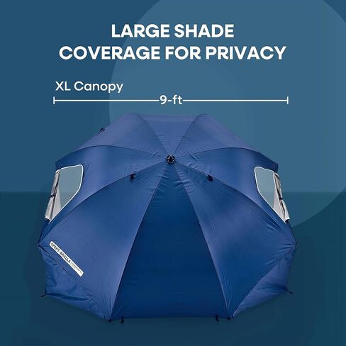 Sport-Brella Premiere XL UPF 50+ Umbrella Shelter with Patented Side Panels, Heavy-Duty 1.25 Inch Center Pole, Auger Anchor for Sand and Grass, 9 Foot Canopy, Cherry Red in Saudi Arabia