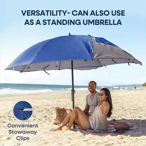 Sport-Brella Premiere XL UPF 50+ Umbrella Shelter with Patented Side Panels, Heavy-Duty 1.25 Inch Center Pole, Auger Anchor for Sand and Grass, 9 Foot Canopy, Cherry Red in Saudi Arabia