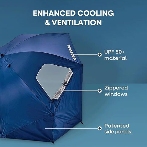 Sport-Brella Premiere XL UPF 50+ Umbrella Shelter with Patented Side Panels, Heavy-Duty 1.25 Inch Center Pole, Auger Anchor for Sand and Grass, 9 Foot Canopy, Cherry Red in Saudi Arabia