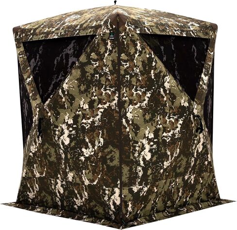 Barronett Blinds Big Mike Heavy-Duty, Portable Hunting Blind, Tall Hub Blind, 600 Denier Fabric, Shoot While Standing, Crater Harvest, 80" x 75" x 75", BMHD300CH in Saudi Arabia