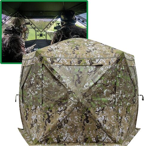 Barronett Blinds® Hi-Five™, Portable Hunting Blind, Extra-Tall, 5-Sided Hub Blind, 1-Way Fabric, Durable, 4-Person, Crater™ Thrive, 96" x 96" x 76", HF550CT in Saudi Arabia