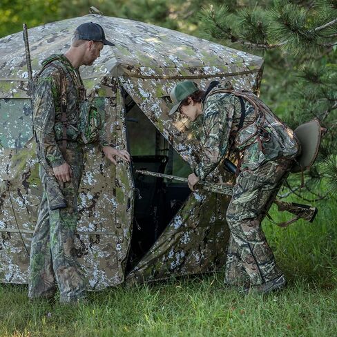 Barronett Blinds® Hi-Five™, Portable Hunting Blind, Extra-Tall, 5-Sided Hub Blind, 1-Way Fabric, Durable, 4-Person, Crater™ Thrive, 96" x 96" x 76", HF550CT in Saudi Arabia