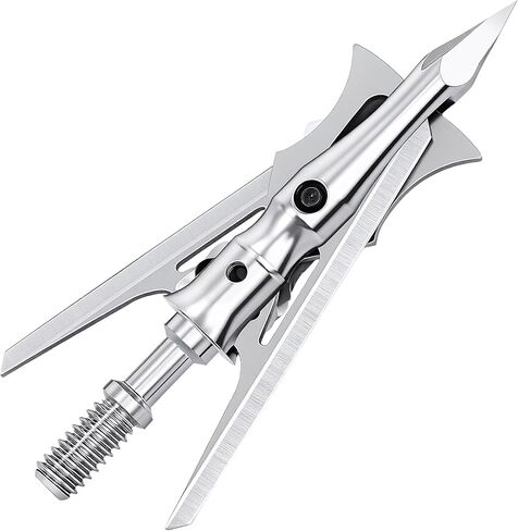6 Pack Broadheads 100/125 Grains Mechanical Broadheads 2 Blade 2.25" Cutting Dia Archery Broadheads Compound Bows and Crossbows Hunting (100 Grain) in Saudi Arabia