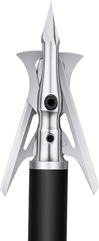 6 Pack Broadheads 100/125 Grains Mechanical Broadheads 2 Blade 2.25" Cutting Dia Archery Broadheads Compound Bows and Crossbows Hunting (100 Grain) in Saudi Arabia