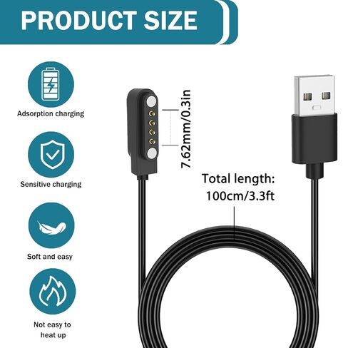 Fast Charger for PLAUD Note AI Voice Recorder & Note Pro, Plaid Charging Cable with USB Power Adapter, Replacement Magnetic Cord for Plaid Smart Voice Recorder, Charger for Plaid, 3.3FT in Saudi Arabia