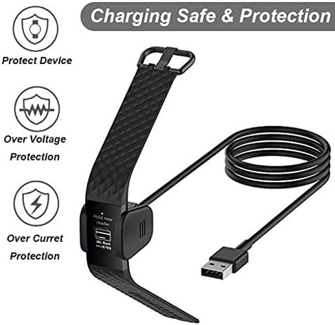 Charger for Fitbit Charge 3/4, Replacement USB Charging Cable Clip Cord for Fitbit Charge 3/4 Fitness Activity Tracker (1m/3.3ft) in Saudi Arabia