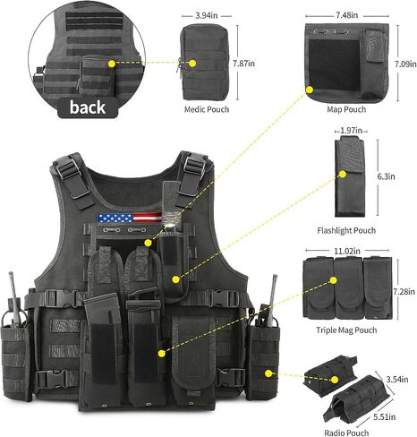 Marmot Tactical Vest Airsoft Vest Paintball Vest Detachable Pouches in Kuwait