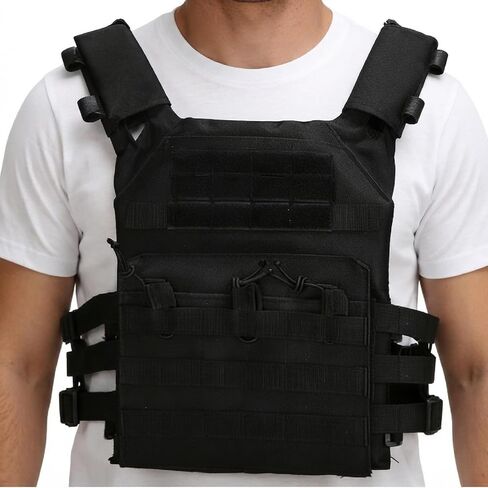 سترة Airsoft سوداء، سترة MOLLE التكتيكية تصل إلى 3XL لكرة الطلاء in Saudi Arabia