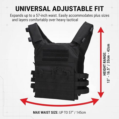 سترة Airsoft سوداء، سترة MOLLE التكتيكية تصل إلى 3XL لكرة الطلاء in Saudi Arabia