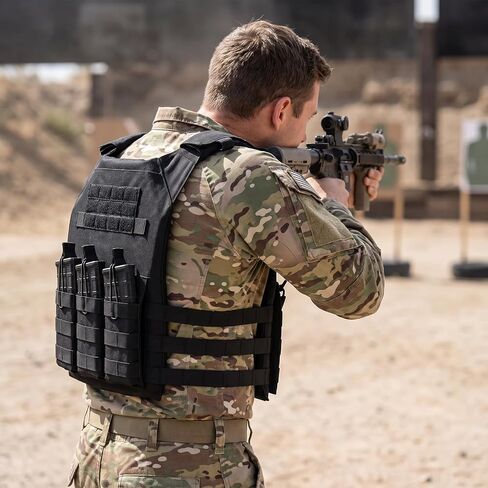 سترة Airsoft سوداء، سترة MOLLE التكتيكية تصل إلى 3XL لكرة الطلاء in Saudi Arabia
