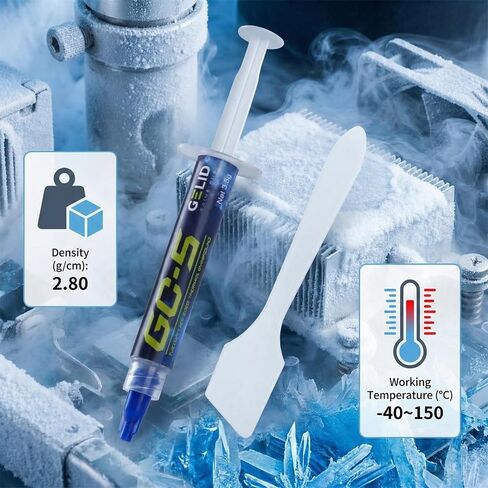 Gelid Solutions GC5 - معجون حراري 3.5 جم مع تقنية Nano Diamond-Ceramic، مقاوم للضخ والتجفيف، مثالي لوحدات المعالجة المركزية ووحدات معالجة الرسومات ووحدات التحكم وأجهزة الكمبيوتر المحمولة ورفع تردد التشغيل. in Saudi Arabia