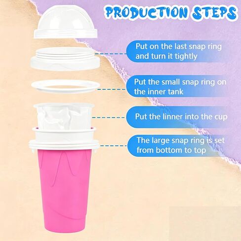 Portable Red Slushie Cup, Silicone Squeeze Maker, Iced Mug for Juice Milkshake Soda, DIY Smoothie Cooling Cup with 2-in-1 Spoon Straw, for Home, Outdoor Travel Use, 400ML in Saudi Arabia