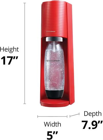 SodaStream Terra Sparkling Water Maker (Red) with CO2, Dishwasher Safe Bottle and Bubly Drop in Saudi Arabia