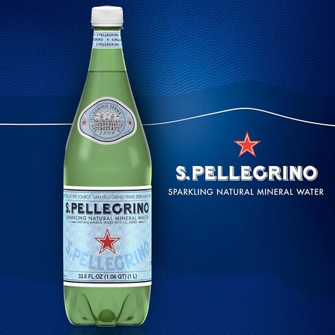 S.Pellegrino Sparkling Natural Mineral Water, 33.8 fl oz. Plastic Bottles (Pack of 12) in Saudi Arabia