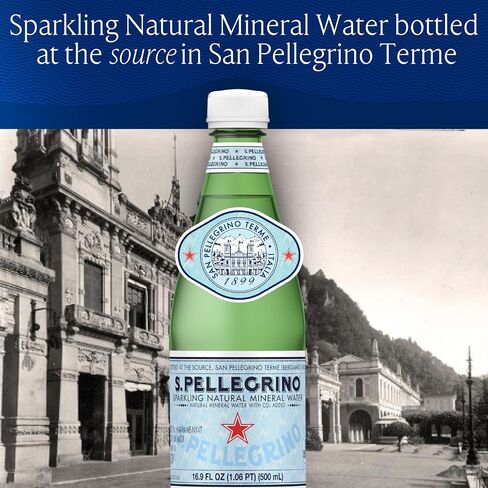 S.Pellegrino Sparkling Natural Mineral Water, 33.8 fl oz. Plastic Bottles (Pack of 12) in Saudi Arabia