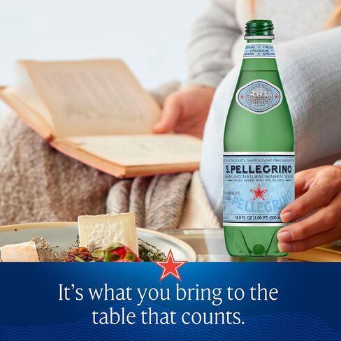 S.Pellegrino Sparkling Natural Mineral Water, 33.8 fl oz. Plastic Bottles (Pack of 12) in Saudi Arabia