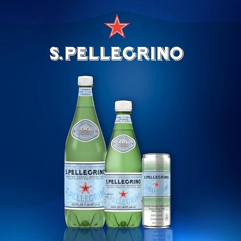 S.Pellegrino Sparkling Natural Mineral Water, 33.8 fl oz. Plastic Bottles (Pack of 12) in Saudi Arabia