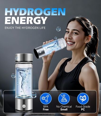 New Upgrade Hydrogen Water Bottle Generator【Industry TOP - 24-Hour Hydrogen Lock】【NO.1 Double Hydrogen Content】| 0 Chlorine & 0 Ozone | 100% Leak-Proof Seal, Sports Hydrogen Water Bottle in Saudi Arabia