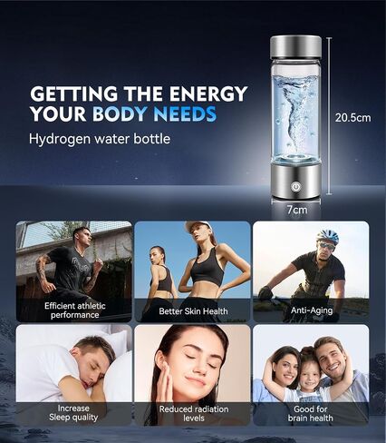 New Upgrade Hydrogen Water Bottle Generator【Industry TOP - 24-Hour Hydrogen Lock】【NO.1 Double Hydrogen Content】| 0 Chlorine & 0 Ozone | 100% Leak-Proof Seal, Sports Hydrogen Water Bottle in Saudi Arabia