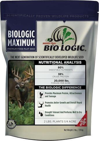 Biologic New Zealand Maximum Deer Food Plot Seed, Annual Forage with 100% New Zealand Brassicas, Rapid Growth, Massive Antler Growth & Deer Health, 2.25 lb Bag Plants 1/4 Acre in Saudi Arabia