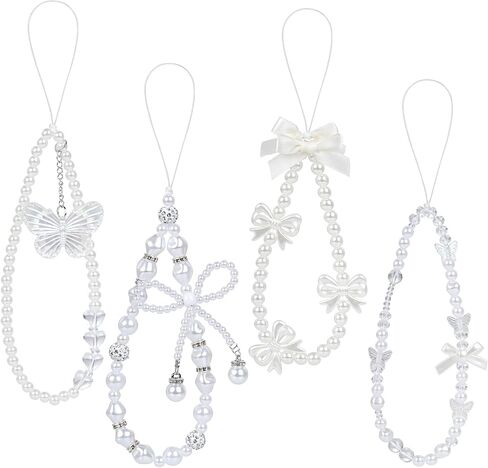 4PCS Phone Charms Strap with Bow for Bag Key Camera Decor in Saudi Arabia