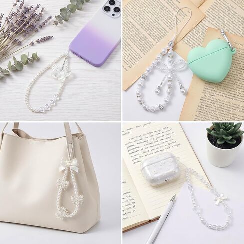 4PCS Phone Charms Strap with Bow for Bag Key Camera Decor in Saudi Arabia