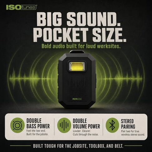 مكبر صوت بلوتوث قابل للارتداء من ISOtunes Sidekick، مكبر صوت بلوتوث بمشبك in Saudi Arabia