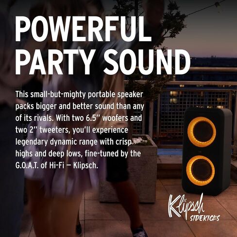 Klipsch Gig XXL, Black - Portable Wireless Bluetooth Speaker - Multiple Color Modes - Bass Boost - Two 6.5" Woofers & Two 2" Tweeters - 8-Hour Playtime in Kuwait