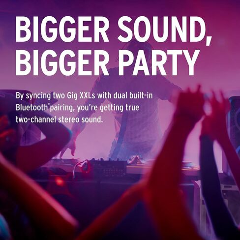 Klipsch Gig XXL, Black - Portable Wireless Bluetooth Speaker - Multiple Color Modes - Bass Boost - Two 6.5" Woofers & Two 2" Tweeters - 8-Hour Playtime in Kuwait