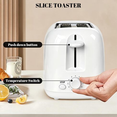 2-Slice Toaster, Extra Wide Slots for Bagels & Thick Bread, 6 Browning Settings, Removable Crumb Tray, Cancel Button in Saudi Arabia