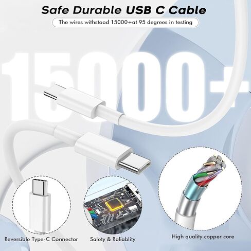 Fast USB C Charger Block,3Pack Long 6FT USBC to USBC Cable iPad Cord 20W iPhone 17 Pro Max Charger Travel Plug Fast Charging for iPhone 17/17 Air/17 Pro/16/16e/16 Pro/16Plus/15/15Pro/Pro Max/Plus,iPad in Saudi Arabia