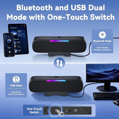 OHAYO Computer Speakers for Desktop PC Monitor, USB Plug-in, G-Sensor in Saudi Arabia