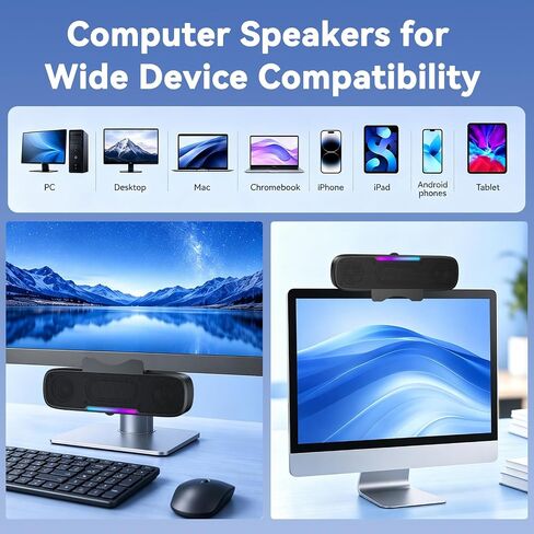 OHAYO Computer Speakers for Desktop PC Monitor, USB Plug-in, G-Sensor in Saudi Arabia