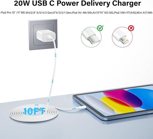 USB C Fast Charger for iPad 10th/11th A16 Generation,iPad Air 13/11 M3 M2 in Saudi Arabia