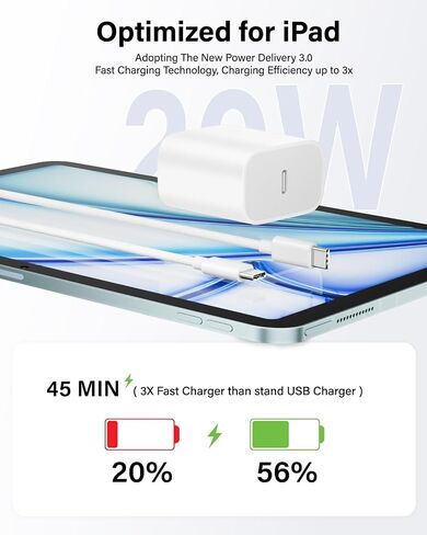 USB C Fast Charger for iPad 10th/11th A16 Generation,iPad Air 13/11 M3 M2 in Saudi Arabia