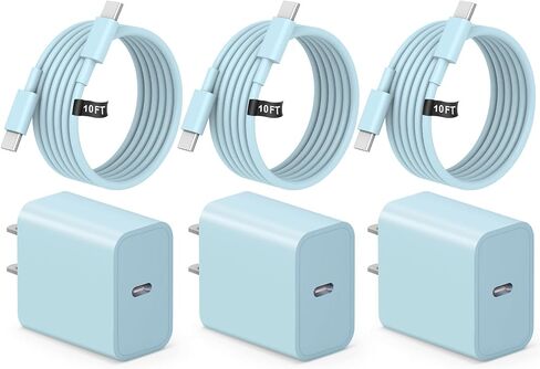 iPhone 17 16 15 Fast Charging 10FT Long USB C Charger Type C Charger 3 Pack Fast Charger USB C for iPhone 17/17 Plus/17 Pro/17 Pro Max/16/16 Plus/16 Pro Max/15/15 Pro Max,Samsung in Saudi Arabia