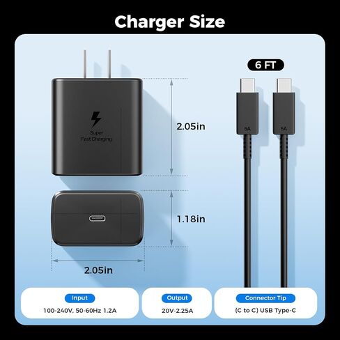 45W USB C Fast Charger 2-Pack,Type C Fast Charging Block with 6Ft Cable in Saudi Arabia