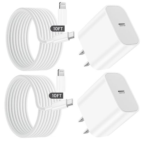 iPhone Fast Charger,[Apple MFi Certified]10FT Long USB C to Lightning Cable Cord for iPhone 14 13 12 11 Pro Max Plus Xs Xr X SE iPad,2Pack Type C Charger with 10FT Braided iPhone Charger Fast Charging in Saudi Arabia
