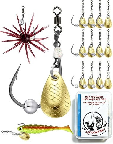 20‑Pack Underspin Bass Rig, Spinner Blade Soft Bait Stopper for Bass Tackle in Saudi Arabia