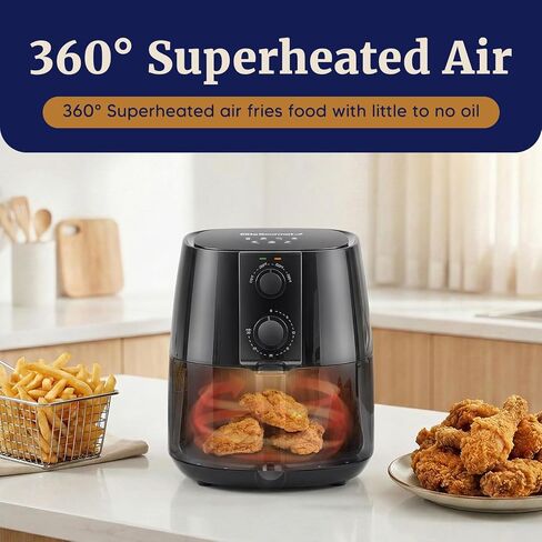 Elite Gourmet EAF4617 Digital Hot Air Fryer, Oil-Less, 1350W, 4Qt, Black in Saudi Arabia