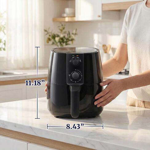 Elite Gourmet EAF4617 Digital Hot Air Fryer, Oil-Less, 1350W, 4Qt, Black in Saudi Arabia