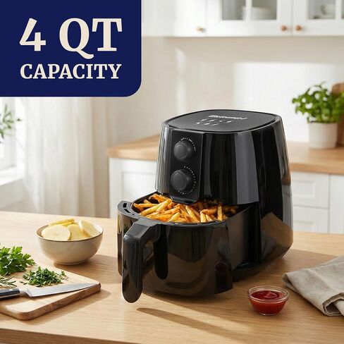 Elite Gourmet EAF4617 Digital Hot Air Fryer, Oil-Less, 1350W, 4Qt, Black in Saudi Arabia