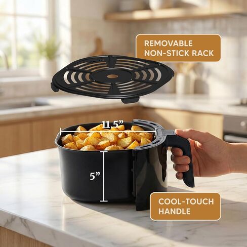 Elite Gourmet EAF4617 Digital Hot Air Fryer, Oil-Less, 1350W, 4Qt, Black in Saudi Arabia