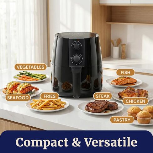 Elite Gourmet EAF4617 Digital Hot Air Fryer, Oil-Less, 1350W, 4Qt, Black in Saudi Arabia