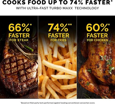 Kalorik Air Fryer Oven Grill MAXX Series 26-Quart with Smokeless Sear Technology Digital Controls Easy-View Door and 22 Smart Cooking Presets, Includes Cooking Accessories, 1700-Watts, Stainless Steel in Saudi Arabia