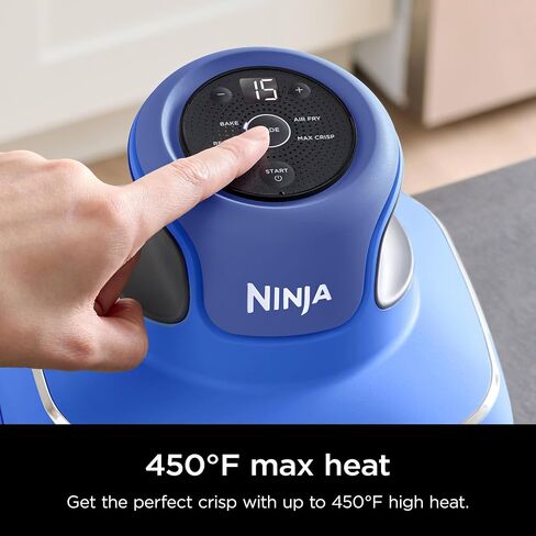 Ninja Crispi Air Fryer, Microwave, Freezer & Dishwasher Safe, Non Toxic Glass Portable Cooking System, 4 QT & 6 Cup Glass Containers with Storage Lids, Easy Meals, Air Fry, Bake, Blue (Renewed) in Saudi Arabia
